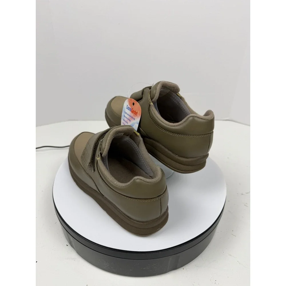 P.W. Minor Women's Tan Hook and Loop Strap Orthopedic‎ Comfort Shoes Size 5 M